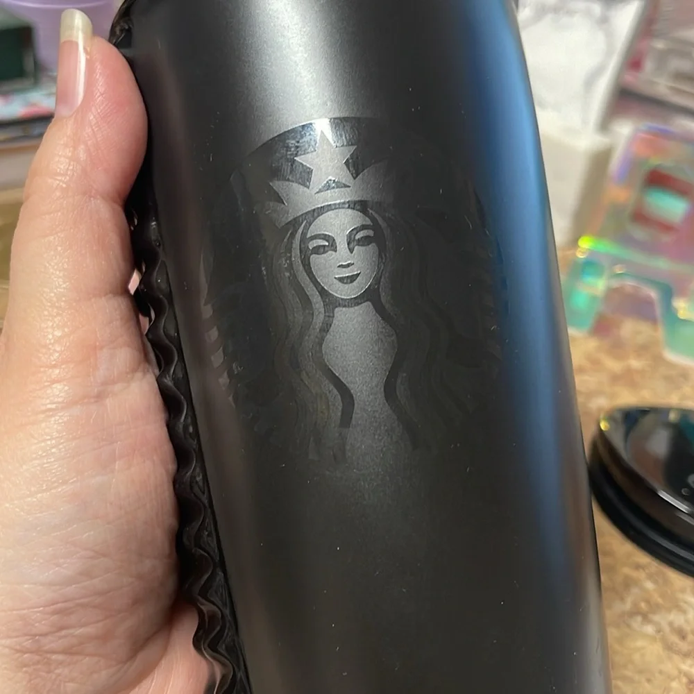 Starbucks Matte Black Studded Ceramic Tumbler- Dot Collection 2015
